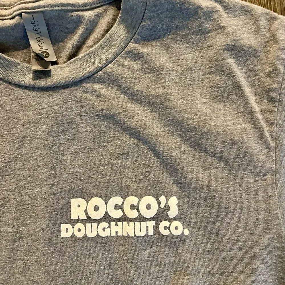 Rocco’s Doughnut Co. Logo T-Shirt – Size Small gray unisex men’s women’s NWOT​ - Picture 2 of 4